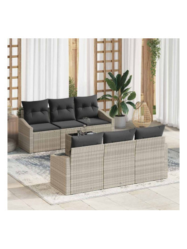 Sonata H Градински Софа Комплект 7 pcs Светлосиво 55 x 55 x 37 см