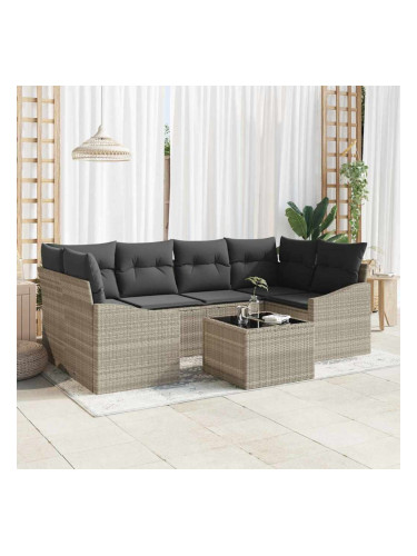 Sonata H Градински Софа Комплект 7 pcs Светлосиво 55 x 55 x 37 см