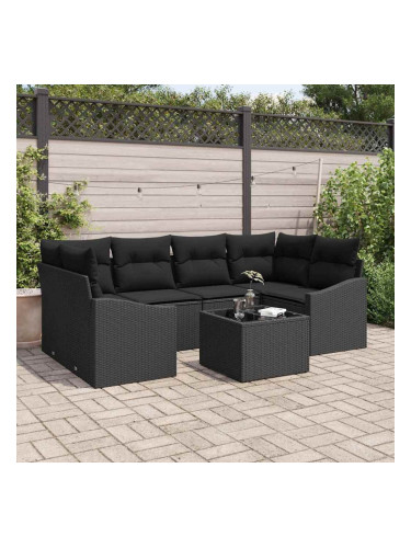 Sonata H Градински Софа Комплект 7 pcs Черно 55 x 55 x 37 см