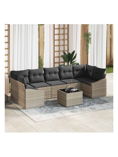 Sonata H Градински Софа Комплект 8 pcs Светлосиво 55 x 55 x 37 см