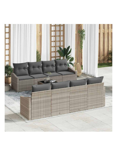 Sonata H Градински Софа Комплект 9 pcs Светлосиво 55 x 55 x 37 см