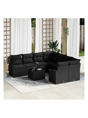 Sonata H Градински Софа Комплект 9 pcs Черно 55 x 55 x 37 см
