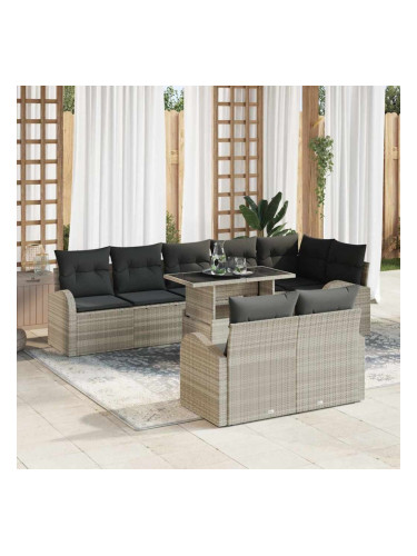 Sonata H Градински Софа Комплект 9 pcs Светлосиво 100 x 55 x 73 см