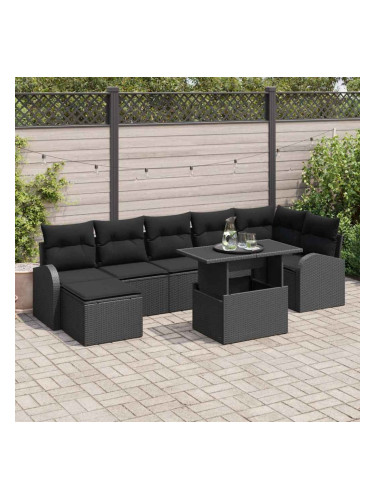 Sonata H Градински Софа Комплект с възглавница 8 pcs Черно