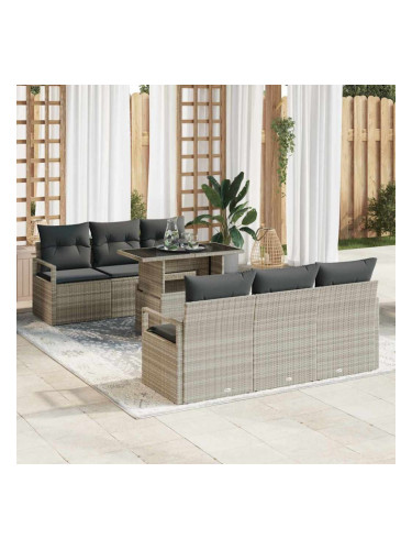 Sonata H Градински Софа Комплект 7 pcs Светлосиво 100 x 55 x 73 см