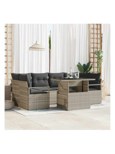 Sonata H Градински Софа Комплект 7 pcs Светлосиво 100 x 55 x 73 см