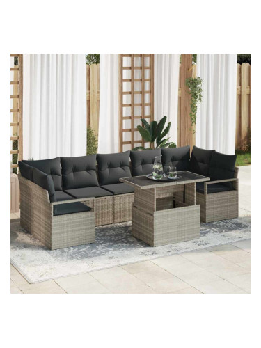 Sonata H Градински Софа Комплект 8 pcs Светлосиво 100 x 55 x 73 см