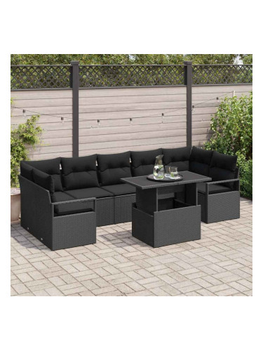 Sonata H Градински Софа Комплект 8 pcs Черно 100 x 55 x 73 см