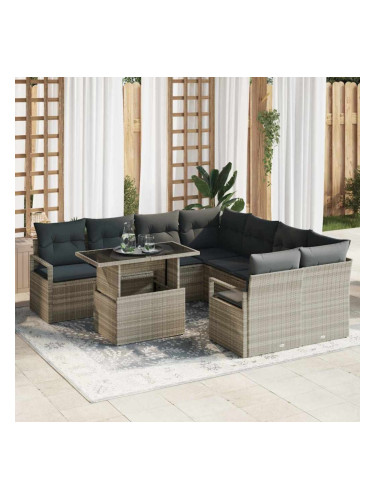 Sonata H Градински Софа Комплект 9 pcs Светлосиво 100 x 55 x 73 см
