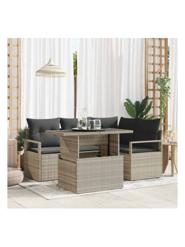 Sonata H Градински Софа Комплект 5 pcs Светлосиво 100 x 55 x 73 см