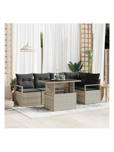 Sonata H Градински Софа Комплект 6 pcs Светлосиво 100 x 55 x 73 см