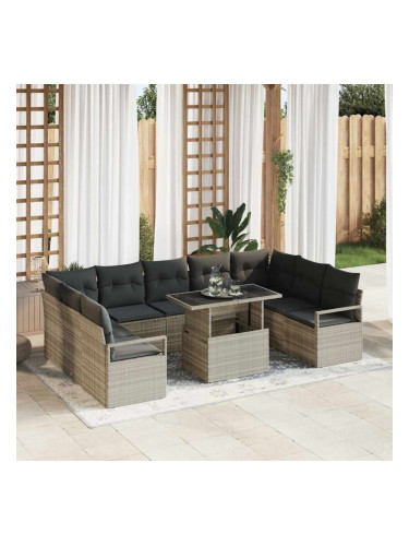 Sonata H Градински Софа Комплект 10 pcs Светлосиво 100 x 55 x 73 см