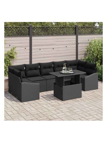 Sonata H Градински Софа Комплект 8 pcs Черно 100 x 55 x 73 см