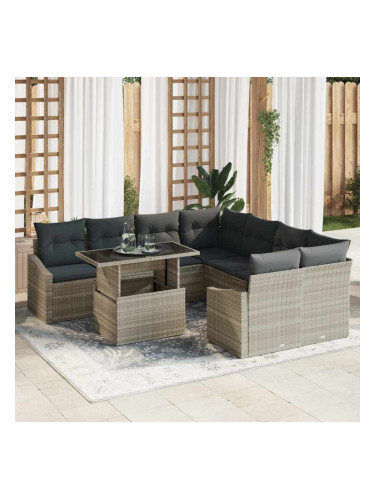 Sonata H Градински Софа Комплект 9 pcs Светлосиво 100 x 55 x 73 см
