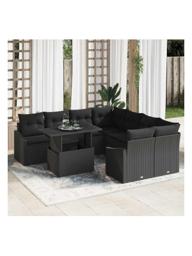 Sonata H Градински Софа Комплект 9 pcs Черно 100 x 55 x 73 см