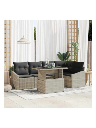 Sonata H Градински Софа Комплект 6 pcs Светлосиво 100 x 55 x 73 см