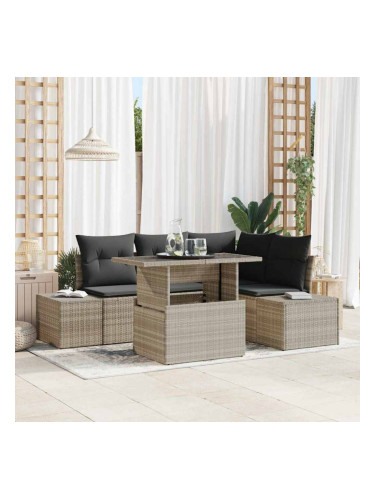 Sonata H Градински Софа Комплект 5 pcs Светлосиво 100 x 55 x 73 см