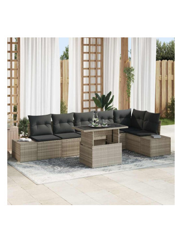 Sonata H Градински Софа Комплект 7 pcs Светлосиво 100 x 55 x 73 см