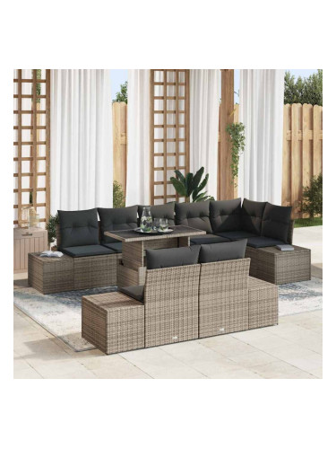 Sonata H Градински Софа Комплект 9 pcs Сив 100 x 55 x 73 см