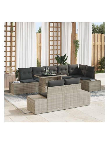 Sonata H Градински Софа Комплект 9 pcs Светлосиво 100 x 55 x 73 см