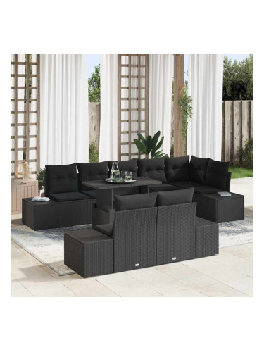 Sonata H Градински Софа Комплект 9 pcs Черно 100 x 55 x 73 см