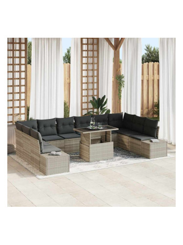 Sonata H Градински Софа Комплект 11 pcs Светлосиво 100 x 55 x 73 см