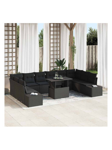 Sonata H Градински Софа Комплект 11 pcs Черно 100 x 55 x 73 см