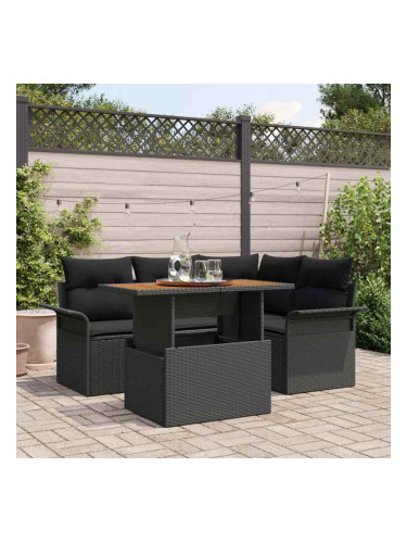 Sonata H Градински Софа Комплект 5 pcs Черно 100 x 55 x 73 см