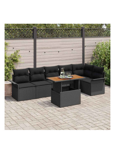 Sonata H Градински Софа Комплект 7 pcs Черно 100 x 55 x 73 см