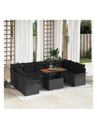 Sonata H Градински Софа Комплект 10 pcs Черно 100 x 55 x 73 см