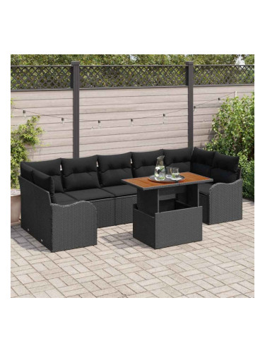 Sonata H Градински Софа Комплект 8 pcs Черно 100 x 55 x 73 см
