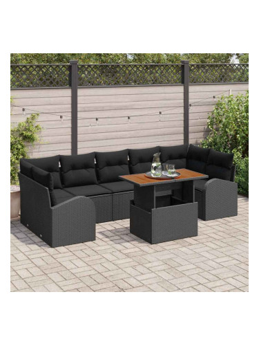 Sonata H Градински Софа Комплект 8 pcs Черно 100 x 55 x 73 см