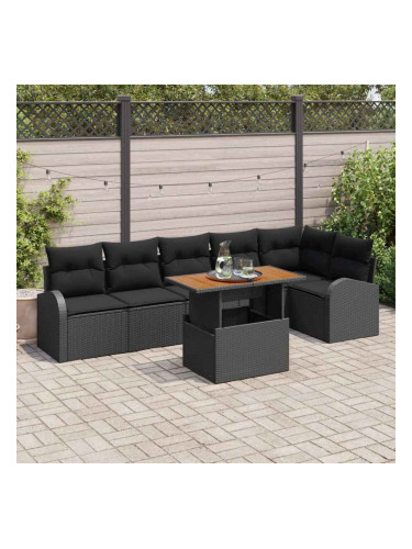 Sonata H Градински Софа Комплект 7 pcs Черно 100 x 55 x 73 см