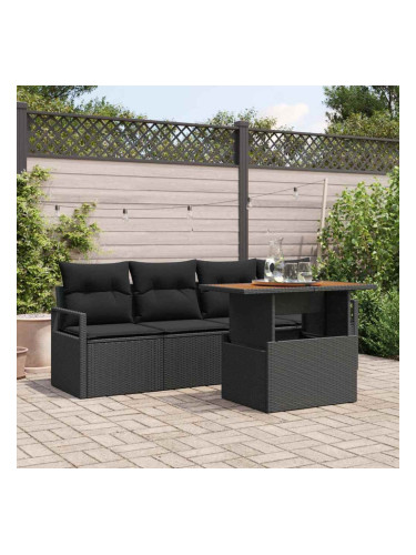 Sonata H Градински Софа Комплект 5 pcs Черно 100 x 55 x 73 см