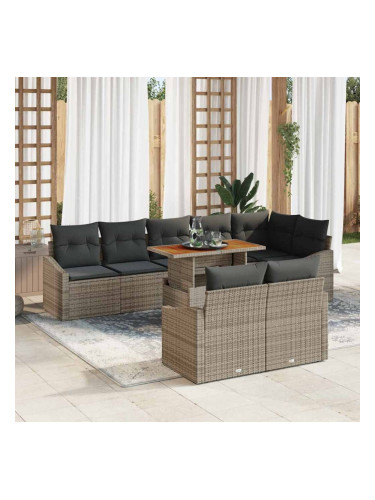 Sonata H Градински Софа Комплект 9 pcs Сив и кафяв 100 x 55 x 73 см
