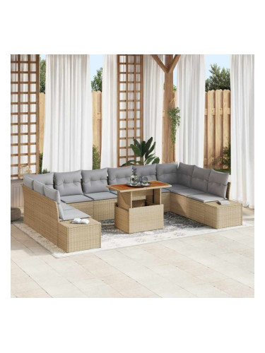 Sonata H Градински Софа Комплект 11 pcs Бежово и сиво 100 x 55 x 73 см