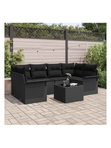 Sonata H Градински Софа Комплект 7 pcs Черно 55 x 55 x 37 см