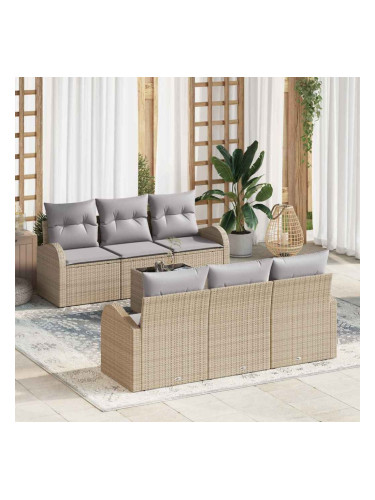 Sonata H Градински Софа Комплект 7 pcs Бежово и сиво 55 x 55 x 37 см