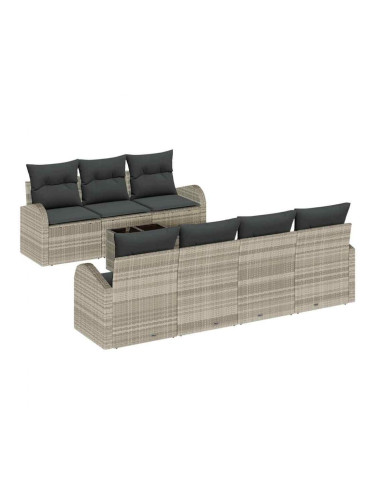 Sonata H Градински Софа Комплект 8 pcs Светло сиво и тъмно сиво