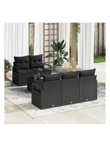 Sonata H Градински Софа Комплект 6 pcs Черно 55 x 55 x 37 см