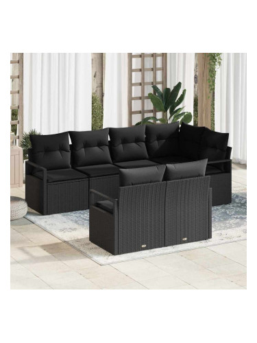 Sonata H Градински Софа Комплект с възглавница 7 pcs Черно