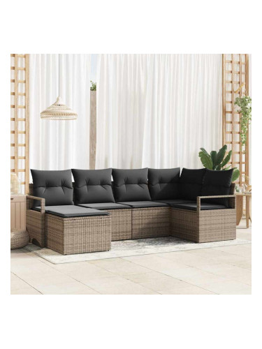 Sonata H Градински Софа Комплект с възглавница със съхранение 6 pcs Сив
