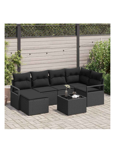 Sonata H Градински Софа Комплект с възглавница 7 pcs Черно