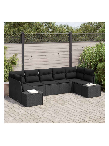 Sonata H Градински Софа Комплект 7 pcs Черно 289 x 154 x 85 см Полиратан