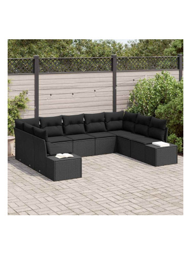 Sonata H Градински Софа Комплект 9 pcs Черно 289 x 209 x 85 см Полиратан