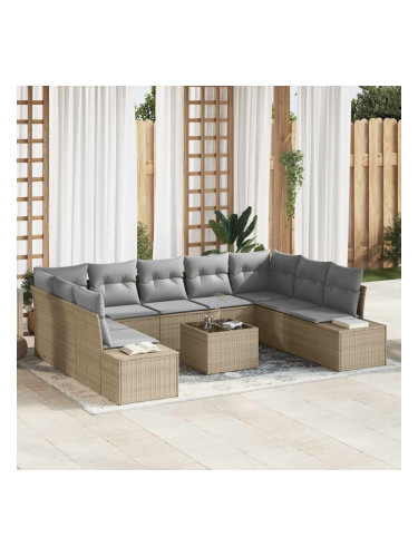 Sonata H Градински Софа Комплект 10 pcs бежово и светлосиво