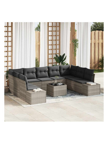 Sonata H Градински Софа Комплект 10 pcs Светлосиво 289 x 209 x 85 см