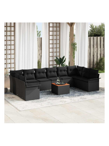 Sonata H Градински Софа Комплект 11 pcs Черно 55 x 55 x 37 см