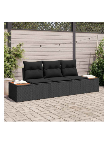Sonata H Градински Софа Комплект 3 pcs Черно 239 x 62 x 85 см Полиратан