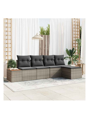 Sonata H Градински Софа Комплект 5 pcs Сив 184 x 62 x 85 см Полиратан